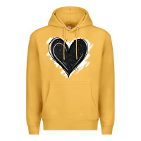 Mustard black glitter heart Premium Hoodie - Jasminsmagicworld