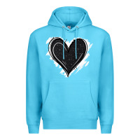Ocean Blue black glitter heart Premium Hoodie - Jasminsmagicworld