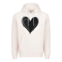 Pale Pink black glitter heart Premium Hoodie - Jasminsmagicworld