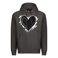 Smoke black glitter heart Premium Hoodie - Jasminsmagicworld