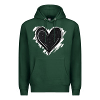 Sports Green black glitter heart Premium Hoodie - Jasminsmagicworld