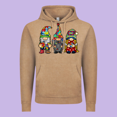 Autism Gnomies Vintage Hoodie Designed By Racoondesign
