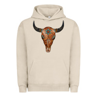 Pigment French Oak Western Tooled Leather Bull Skull Urban Hoodie - Jasminsmagicworld