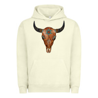Pigment Pistachio Western Tooled Leather Bull Skull Urban Hoodie - Jasminsmagicworld