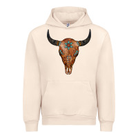 Sandshell Western Tooled Leather Bull Skull Urban Hoodie - Jasminsmagicworld
