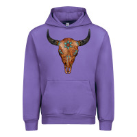 Tulip Western Tooled Leather Bull Skull Urban Hoodie - Jasminsmagicworld