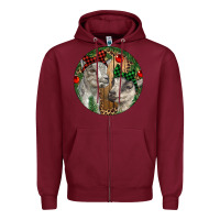 Burgundy Baby Goats Christmas Zipper Hoodie - RanaPortraitStore