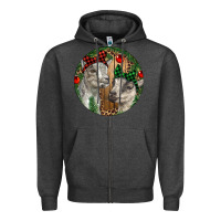 Charcoal Heather Baby Goats Christmas Zipper Hoodie - RanaPortraitStore