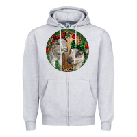 Heather Grey Baby Goats Christmas Zipper Hoodie - RanaPortraitStore