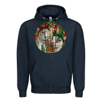 Navy Baby Goats Christmas Zipper Hoodie - RanaPortraitStore