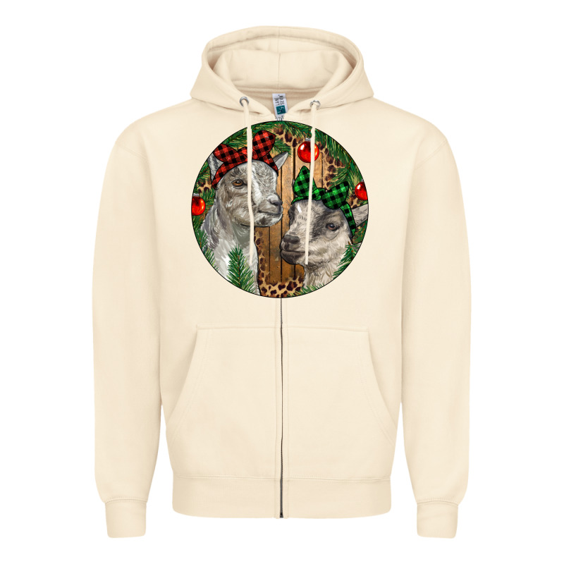 Baby Goats Christmas Zipper Hoodie by RanaPortraitStore | Teevron