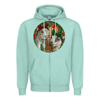 Seafoam Baby Goats Christmas Zipper Hoodie - RanaPortraitStore