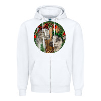White Baby Goats Christmas Zipper Hoodie - RanaPortraitStore