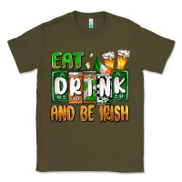 Army Green St. Patrick's Eat drink and be Irish Classic Tee - OliviaCreatesArt