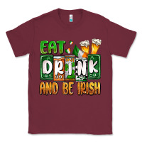 Burgundy St. Patrick's Eat drink and be Irish Classic Tee - OliviaCreatesArt