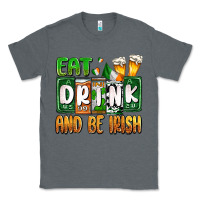 Charcoal Heather St. Patrick's Eat drink and be Irish Classic Tee - OliviaCreatesArt