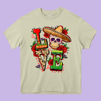 Cinco De Mayo Love Heavy Core Tee Designed By Fadigitalartstudio