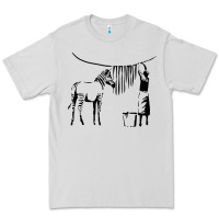 Dove Grey Banksy Zebra Premium Tee - artisFamous