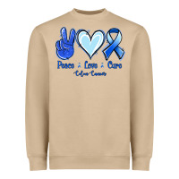 Mushroom Peace Love Cure Colon Cancer Heavyweight Sweatshirt - Jasminsmagicworld