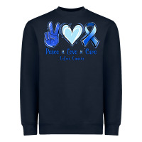 Navy Peace Love Cure Colon Cancer Heavyweight Sweatshirt - Jasminsmagicworld