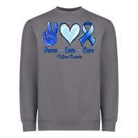 Storm Peace Love Cure Colon Cancer Heavyweight Sweatshirt - Jasminsmagicworld