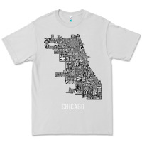 Dove Grey chicago typography neighborhood map Premium Tee - artisFamous