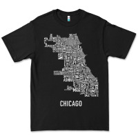 Black chicago typography neighborhood map Premium Tee - artisFamous