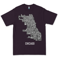 Plum chicago typography neighborhood map Premium Tee - artisFamous