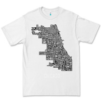White chicago typography neighborhood map Premium Tee - artisFamous