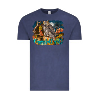 Vintage Denim Happy Fall Y'all Owl Vintage Tee - LillyAllenDesigns
