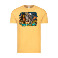 Vintage Mustard Happy Fall Y'all Owl Vintage Tee - LillyAllenDesigns