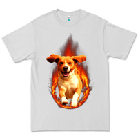 Dove Grey Dog In Fire Premium Tee - artisFamous