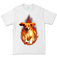 White Dog In Fire Premium Tee - artisFamous