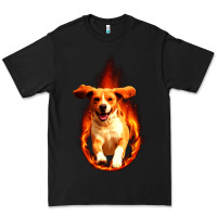 Black Dog In Fire Premium Tee - artisFamous