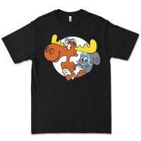 Black Vintage Rocky And Bullwinkle Premium Tee - artisFamous