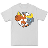 Dove Grey Vintage Rocky And Bullwinkle Premium Tee - artisFamous