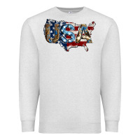 Oatmeal Heather usa american flag background Premium Sweatshirt - Jasminsmagicworld