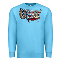 Ocean Blue usa american flag background Premium Sweatshirt - Jasminsmagicworld