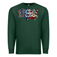 Sports Green usa american flag background Premium Sweatshirt - Jasminsmagicworld