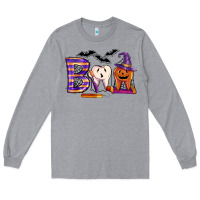 Heather Grey dental boo halloween Long Sleeve Tee - LillyAllenDesigns