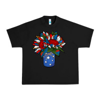 Black Patriotic Sunflower in a Jar Urban Heavy Tee - Jasminsmagicworld