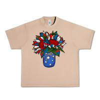 Burro Patriotic Sunflower in a Jar Urban Heavy Tee - Jasminsmagicworld