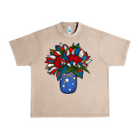 French Oak Patriotic Sunflower in a Jar Urban Heavy Tee - Jasminsmagicworld