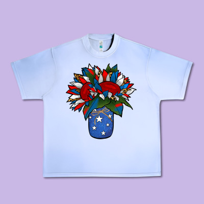 Patriotic Sunflower In A Jar Urban Heavy Tee Designed By Jasminsmagicworld