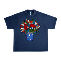 Navy Patriotic Sunflower in a Jar Urban Heavy Tee - Jasminsmagicworld