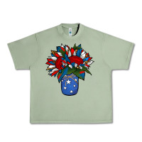Oil Green Patriotic Sunflower in a Jar Urban Heavy Tee - Jasminsmagicworld