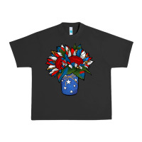 Pigment Black Patriotic Sunflower in a Jar Urban Heavy Tee - Jasminsmagicworld