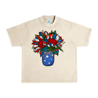Sandshell Patriotic Sunflower in a Jar Urban Heavy Tee - Jasminsmagicworld