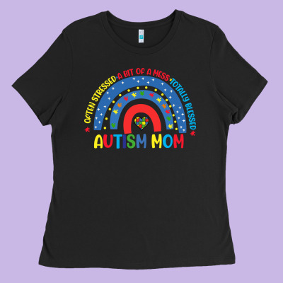 Often Stressed A Bit Of A Mess Totally Blessed Aut Ladies Tee Designed By Cowhidedigitalart