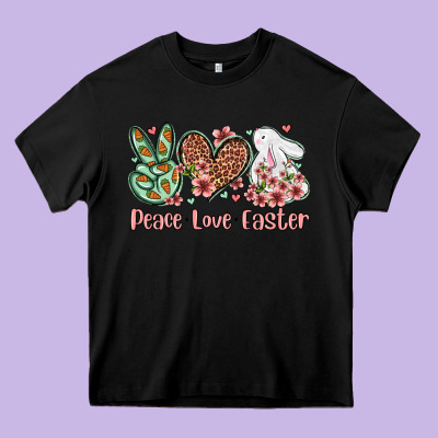 Easter Day Peace Love Easter Heavy Core Tee Designed By Oliviacreatesart